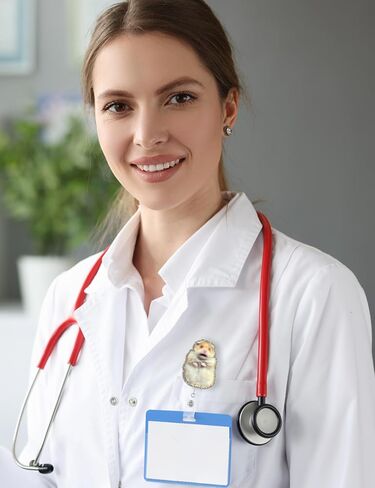 Celokiy خائفة بكرة شارة الهامستر ، حامل معرف بريق قابل للسحب مع مقطع التمساح ، ملحق ممتع للممرضات والموظفين الطبيين in Kuwait