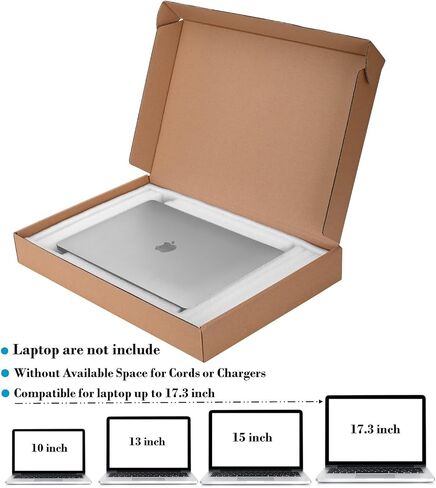 Laptop Box Cardboard Mailing Boxes Without Available Space for Chargers, Fits Screen Sizes Up to 17.6 Inch, Great for Craft, artworks, Electronic or Laptop Shipping in Saudi Arabia