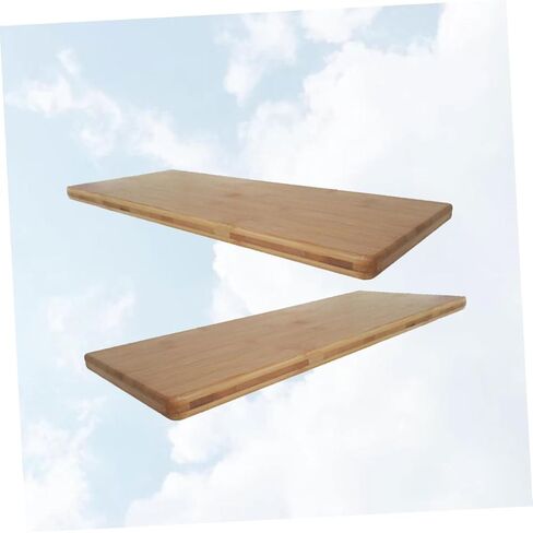 Garneck Bamboo Book Storage Rack 15cm Wide Set 2 قطعة أرفف جدران الخيزر in Kuwait