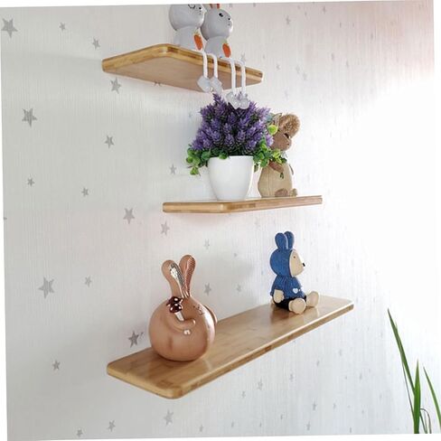 Garneck Bamboo Book Storage Rack 15cm Wide Set 2 قطعة أرفف جدران الخيزر in Kuwait