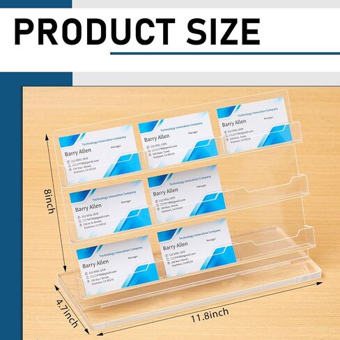 2 Pack Business Card Holder for Desk 9 Slots FreeStanding Clear Clear Acrylic Business Card Shower in Kuwait