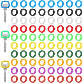80 PCS مفتاح أغطية ملونة ، 0.9 "مفتاح دائري يغطي CAPS مفاتيح مفاتيح تمدد البلاستيك حلقات أغطية أعلى لمفاتيح المنزل المسطح العادي 10 ألوان (ليست مناسبة للمفاتيح المربعة أو ذات الشكل الفردي) in Kuwait