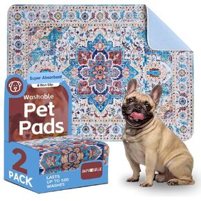 Washable Pee Pads for Dogs, 2 Pack Reusable Puppy Pads 48"x36", Washable Waterproof Large Dog Bed Pad, Super Absorbent & Leakproof Reusable Pee Pad for Whelping Training and Nursing Supplies in Saudi Arabia