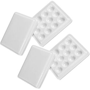 2pcs Plastic Paint Palette Lid Airtight Watercolor Palette Compact Painting for Artists in Kuwait