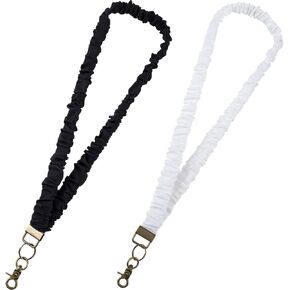 2PCS Scrunchie Lanyards لشارات الهوية ، حبل الرقبة القابل للسحب للنساء ، مرن المعلم الحبل in Kuwait