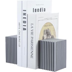 MyGift مساند كتب مزخرفة من الخشب المحروق الريفي بتصميم مثلث، حامل كتب خشبي للمكتب مع حلقة نحاسية، زوج واحد in Kuwait