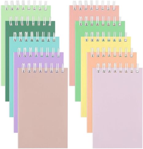 Hooqict 10 Pack Pocket Notebook 3x5 Colorful Mini Notebooks Small Spiral Notepads with Lined Pages, Memo Note Pads for Kids, Party Favors, Work, Office, Students School Supplies, 50 Sheets/100 Pages in Kuwait