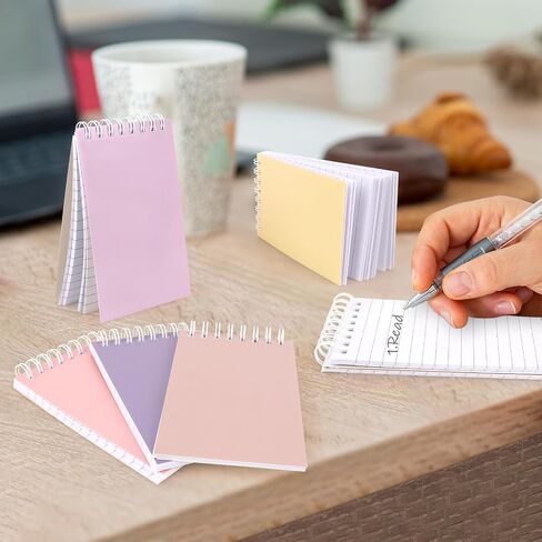 Hooqict 10 Pack Pocket Notebook 3x5 Colorful Mini Notebooks Small Spiral Notepads with Lined Pages, Memo Note Pads for Kids, Party Favors, Work, Office, Students School Supplies, 50 Sheets/100 Pages in Kuwait