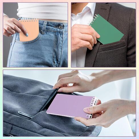 Hooqict 10 Pack Pocket Notebook 3x5 Colorful Mini Notebooks Small Spiral Notepads with Lined Pages, Memo Note Pads for Kids, Party Favors, Work, Office, Students School Supplies, 50 Sheets/100 Pages in Kuwait