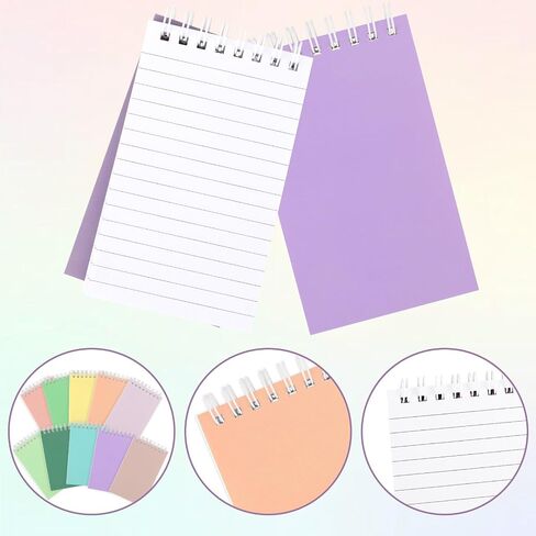 Hooqict 10 Pack Pocket Notebook 3x5 Colorful Mini Notebooks Small Spiral Notepads with Lined Pages, Memo Note Pads for Kids, Party Favors, Work, Office, Students School Supplies, 50 Sheets/100 Pages in Kuwait
