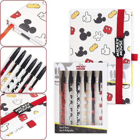 Disney Mickey Mouse Notebook, Kawaii School Supply with A5 Notebook, Kawaii Pencil Case and Pen Set, Office or School Stationery for Girls or Adults, Gift Idea for Women, Children or Teens in Saudi Arabia