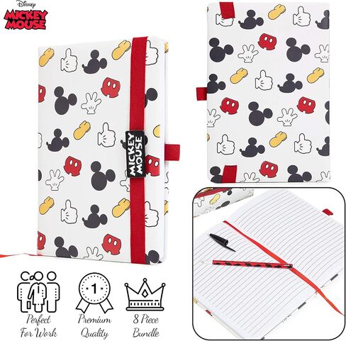 Disney Mickey Mouse Notebook, Kawaii School Supply with A5 Notebook, Kawaii Pencil Case and Pen Set, Office or School Stationery for Girls or Adults, Gift Idea for Women, Children or Teens in Saudi Arabia