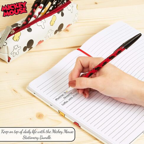 Disney Mickey Mouse Notebook, Kawaii School Supply with A5 Notebook, Kawaii Pencil Case and Pen Set, Office or School Stationery for Girls or Adults, Gift Idea for Women, Children or Teens in Saudi Arabia