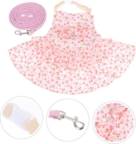 Ganazono 1Set Rabbit Dress Leash ملابس أرنب لطيف للحيوانات الأليفة الصغيرة تصميم رائعتين وحبل الجر العملي للقطط القطط والحيوانات الصغيرة الأخرى in Kuwait