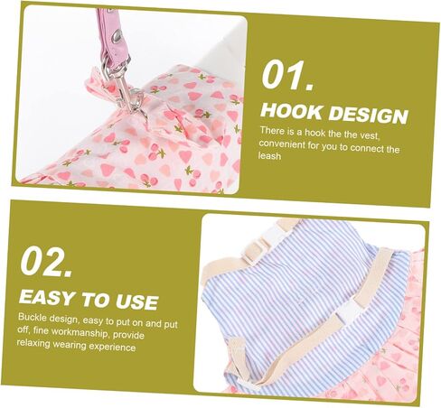 Ganazono 1Set Rabbit Dress Leash ملابس أرنب لطيف للحيوانات الأليفة الصغيرة تصميم رائعتين وحبل الجر العملي للقطط القطط والحيوانات الصغيرة الأخرى in Kuwait