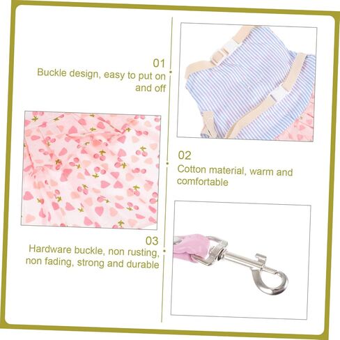 Ganazono 1Set Rabbit Dress Leash ملابس أرنب لطيف للحيوانات الأليفة الصغيرة تصميم رائعتين وحبل الجر العملي للقطط القطط والحيوانات الصغيرة الأخرى in Kuwait