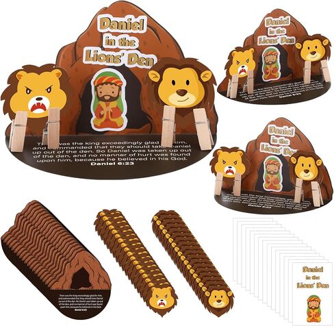Motipuns 24 PCS Daniel in the Lion's Kit Kit Bible Crafts for Kids Sunday School Crafts Diy Denical Party Decorations Bible Jesus for Classroom Home Supplies Supplies in Saudi Arabia