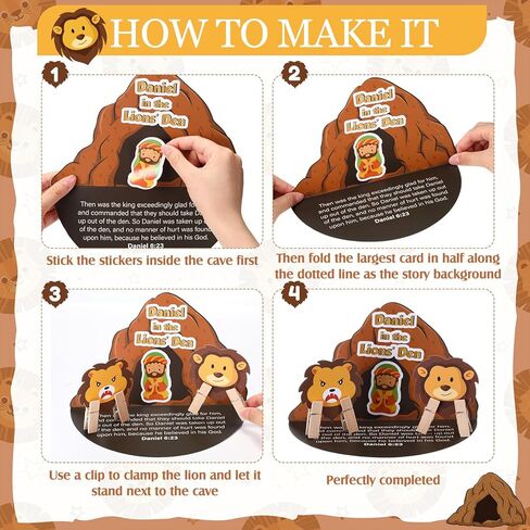 Motipuns 24 PCS Daniel in the Lion's Kit Kit Bible Crafts for Kids Sunday School Crafts Diy Denical Party Decorations Bible Jesus for Classroom Home Supplies Supplies in Saudi Arabia