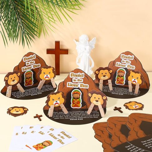 Motipuns 24 PCS Daniel in the Lion's Kit Kit Bible Crafts for Kids Sunday School Crafts Diy Denical Party Decorations Bible Jesus for Classroom Home Supplies Supplies in Saudi Arabia