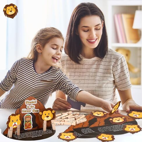 Motipuns 24 PCS Daniel in the Lion's Kit Kit Bible Crafts for Kids Sunday School Crafts Diy Denical Party Decorations Bible Jesus for Classroom Home Supplies Supplies in Saudi Arabia