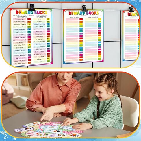 HARLOON ROWARD BUCKS CHART for Kids ، 636 PCS COLL BRIGHT GOOLL GOOLT SYSTER SYSTER LIST ، مخطط أعمال الحوافز في الفصل الدراسي المنزلي ، الجدول الروتيني لمحو الأمية المالي للمحو الأمية المالي in Saudi Arabia
