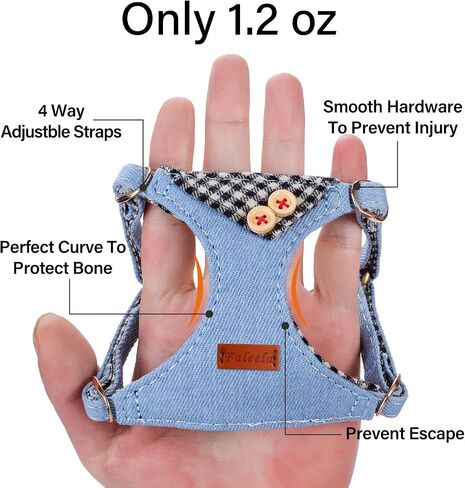 Faleela No-Pull Puppy Harness & Leash Set - 7 Color Options, Soft, Adjustable, Choke-Free, Escape-Proof, Lightweight Cute Pet Vest for Small & Medium Dogs (Pink, XXS) in Kuwait