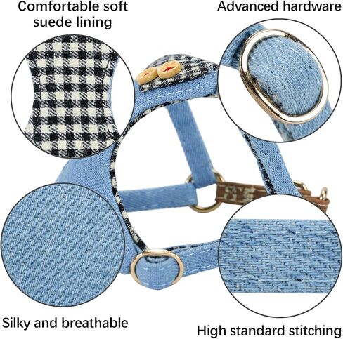 Faleela No-Pull Puppy Harness & Leash Set - 7 Color Options, Soft, Adjustable, Choke-Free, Escape-Proof, Lightweight Cute Pet Vest for Small & Medium Dogs (Pink, XXS) in Kuwait