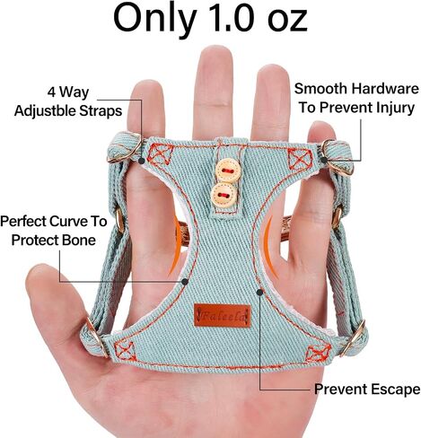 Faleela No-Pull Puppy Harness & Leash Set - 7 Color Options, Soft, Adjustable, Choke-Free, Escape-Proof, Lightweight Cute Pet Vest for Small & Medium Dogs (Pink, XXS) in Kuwait