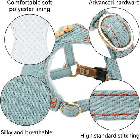 Faleela No-Pull Puppy Harness & Leash Set - 7 Color Options, Soft, Adjustable, Choke-Free, Escape-Proof, Lightweight Cute Pet Vest for Small & Medium Dogs (Pink, XXS) in Kuwait