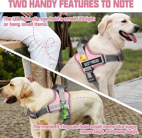 AUROTH Dog Harness No Pull Soft Padded Service Dog Vest, No Choke, Easy On Pet Vest with Handle, Adjustable Reflective Dog Harness for Small, Medium and Large Dogs, Easy Walking and Training in Kuwait