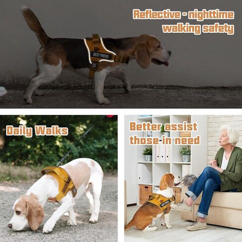 AUROTH DOG THE NO PULL SOND SOND SELID SERVICE DOG STET ، لا خنق ، سهلة على سترة الحيوانات الأليفة مع مقبض ، تسخير الكلب العاكس القابل للتعديل للكلاب الصغيرة والمتوسطة والكبيرة ، سهلة المشي والتدريب in Kuwait