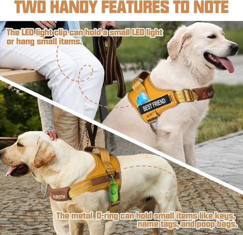 AUROTH DOG THE NO PULL SOND SOND SELID SERVICE DOG STET ، لا خنق ، سهلة على سترة الحيوانات الأليفة مع مقبض ، تسخير الكلب العاكس القابل للتعديل للكلاب الصغيرة والمتوسطة والكبيرة ، سهلة المشي والتدريب in Kuwait