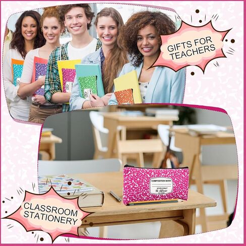 Epakh 5 Pcs Pencil Case Pouch 8.7 x 3.9 Inches Composition Book Portable Pencil Bag with Zipper Multipurpose Cute Pen Pouch for School Students Stationery Organizer Teachers Gifts (Classic) in Saudi Arabia
