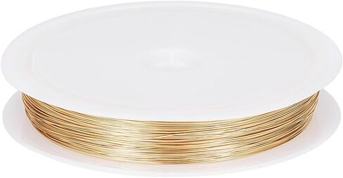 Beebeecraft 26 Gauge 0.4mm Jewelry Beading Wire 54.6 Yards/50M 18K Gold Plated Round Polished Tarnish Resistant Bendable Metal Wire with A Spool for Jewellery Making DIY Findings in Saudi Arabia