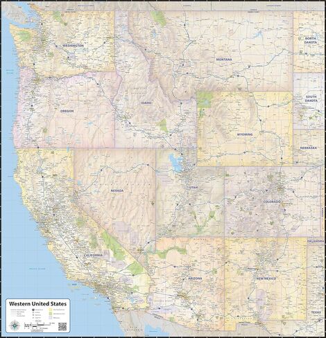 Western US Laminated Wall Map (40" wide by 42" high) in Saudi Arabia