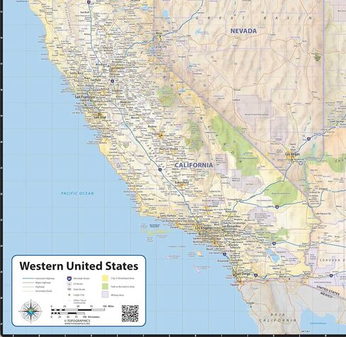 Western US Laminated Wall Map (40" wide by 42" high) in Saudi Arabia