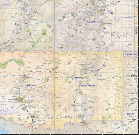 Western US Laminated Wall Map (40" wide by 42" high) in Saudi Arabia