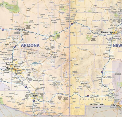 Western US Laminated Wall Map (40" wide by 42" high) in Saudi Arabia