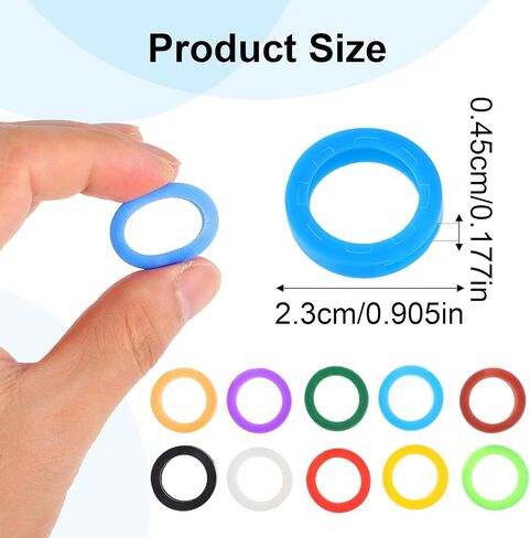 80 PCS مفتاح أغطية ملونة ، 0.9 "مفتاح دائري يغطي CAPS مفاتيح مفاتيح تمدد البلاستيك حلقات أغطية أعلى لمفاتيح المنزل المسطح العادي 10 ألوان (ليست مناسبة للمفاتيح المربعة أو ذات الشكل الفردي) in Kuwait