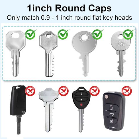 80 PCS مفتاح أغطية ملونة ، 0.9 "مفتاح دائري يغطي CAPS مفاتيح مفاتيح تمدد البلاستيك حلقات أغطية أعلى لمفاتيح المنزل المسطح العادي 10 ألوان (ليست مناسبة للمفاتيح المربعة أو ذات الشكل الفردي) in Kuwait