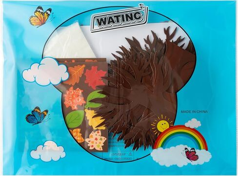 WATINC 16Pcs Fall Thankful Trees Craft Kits for Kids, Autumn Maple Oak Leaves Make Your Own DIY Thanksgiving Trees Decoration Thankful Craft Kit Supplies Home School Fun Activities for Kids in Saudi Arabia
