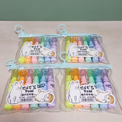 6 Pcs Cute Cat Highlighters Pens Small Highlighter Markers Assorted Colors Highlighters Small Cartoon Kitty Highlighter Pens for Boys Girls Kids Women Office Shcool Supplies (Cat) in Saudi Arabia