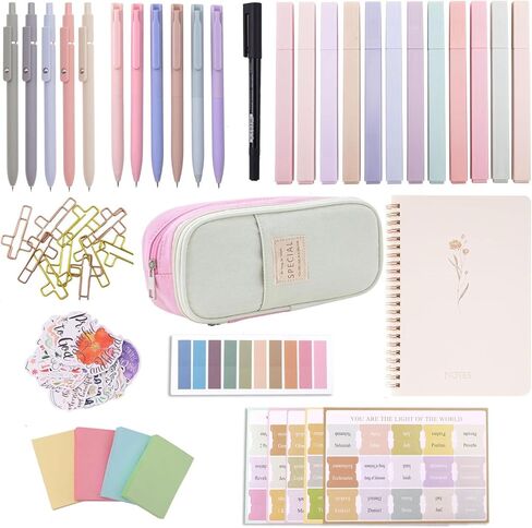 ITAWIXS Bible Study Kit for Women, Bible Study Supplies & Journaling Set with Tabs, Highlighter, Notebook, Pen Case Christian Gifts for Students, Beginners in Kuwait