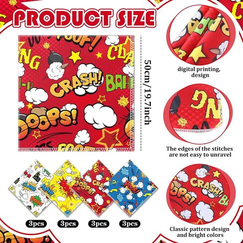 12 PCS Hero تحت عنوان Dog Bandana للكلاب الصغيرة المتوسطة الكبيرة القابلة للتعديل في المدينة الزرقاء المناظر المشهد Bang bandanas للبطل الكلاب Actions Accessories Puppy وشاح لصالح عيد الميلاد in Saudi Arabia