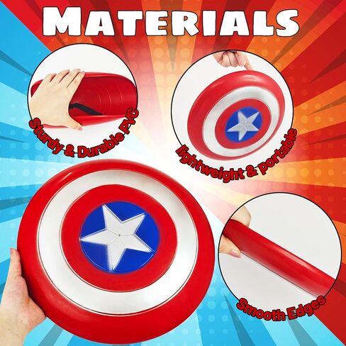 12 Inch Captain Round Shield,Superhero Shield Prop Role Play Toy,Halloween Cosplay Shield for Birthday Gift,Party Decoration in Saudi Arabia