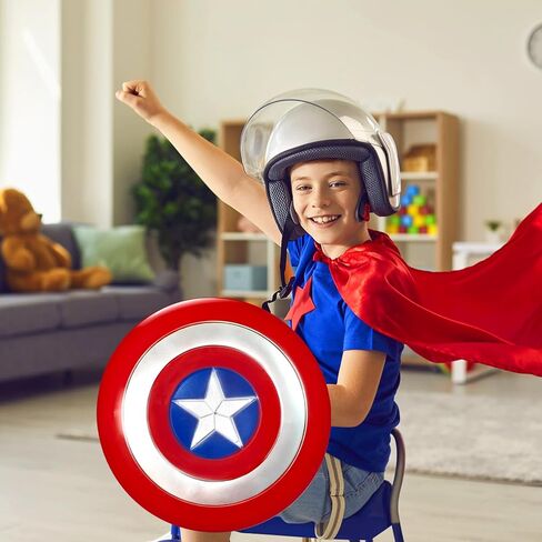 12 Inch Captain Round Shield,Superhero Shield Prop Role Play Toy,Halloween Cosplay Shield for Birthday Gift,Party Decoration in Saudi Arabia