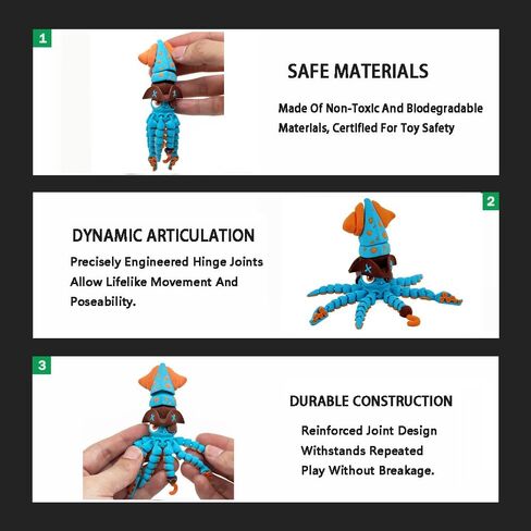 3D Printed Articulated Platypus,8-Inch Poseable Animals Desk Decor,Unique Gift for Home & Office,3D Decorative Ornaments(Platypus) (Blue) in Saudi Arabia
