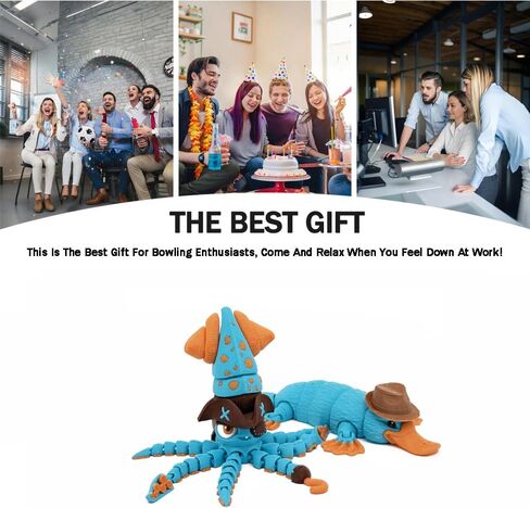 3D Printed Articulated Platypus,8-Inch Poseable Animals Desk Decor,Unique Gift for Home & Office,3D Decorative Ornaments(Platypus) (Blue) in Saudi Arabia