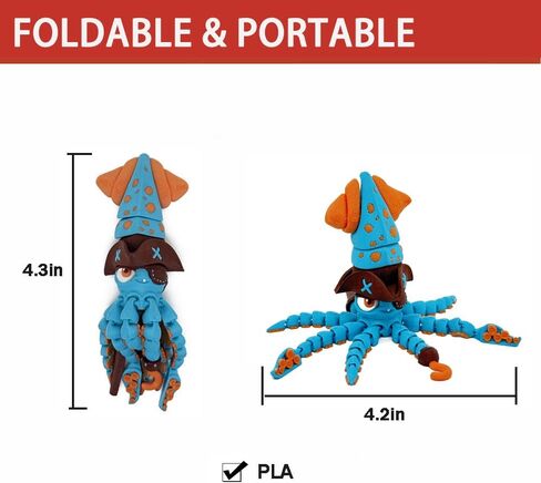 3D Printed Articulated Platypus,8-Inch Poseable Animals Desk Decor,Unique Gift for Home & Office,3D Decorative Ornaments(Platypus) (Blue) in Saudi Arabia