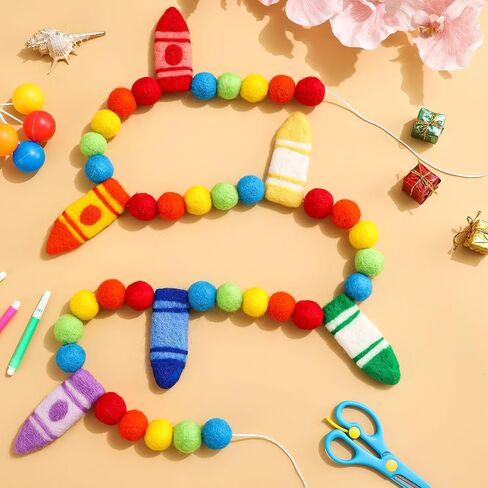Pre-Strung Crayon Felt Banner Flags Back to School Decorations Colorful Rainbow Ball Hanging Banner Photo Booth Prop for Kindergarten Preschool Graduation First Day of School Classroom Decor in Saudi Arabia